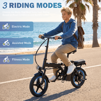 BroPath Electric Bike for Adults, Ebike, Electric Bicycle with 576WH Removable Battery,14" Folding Ebike, 20MPH,20+ Miles(MAX),500W Motor,Multi-Shock Absorption,Commuting Mini E Bikes,UL2849,WHITE