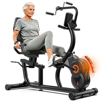 LNOW 2-in-1 Recumbent Bike for Home Upper/Lower Body Exerciser, Adjustable Seat, LCD Display, Magnetic Resistance
