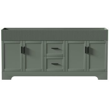 72" Freestanding Double Sink Bathroom Vanity Cabinet Base Only, Hand-Painted, Sink Not Included