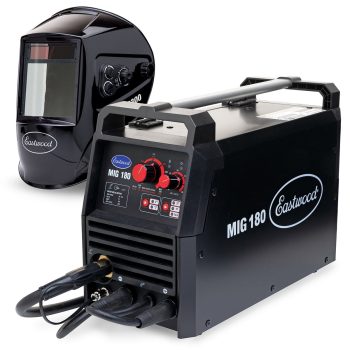Eastwood 180 Amp MIG Welder Machine Dual Voltage 110V 220V for Steel & Aluminum | Eastwood XL View Auto Darkening Welding Helmet
