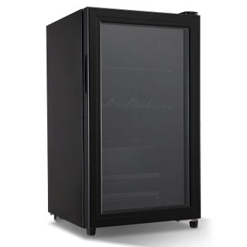 Mini Fridge 120 Can Beverage Refrigerator Cooler, 3.2 Cu.Ft Drink Fridge for Soda Wine Beer, Adjustable Temperature, Black