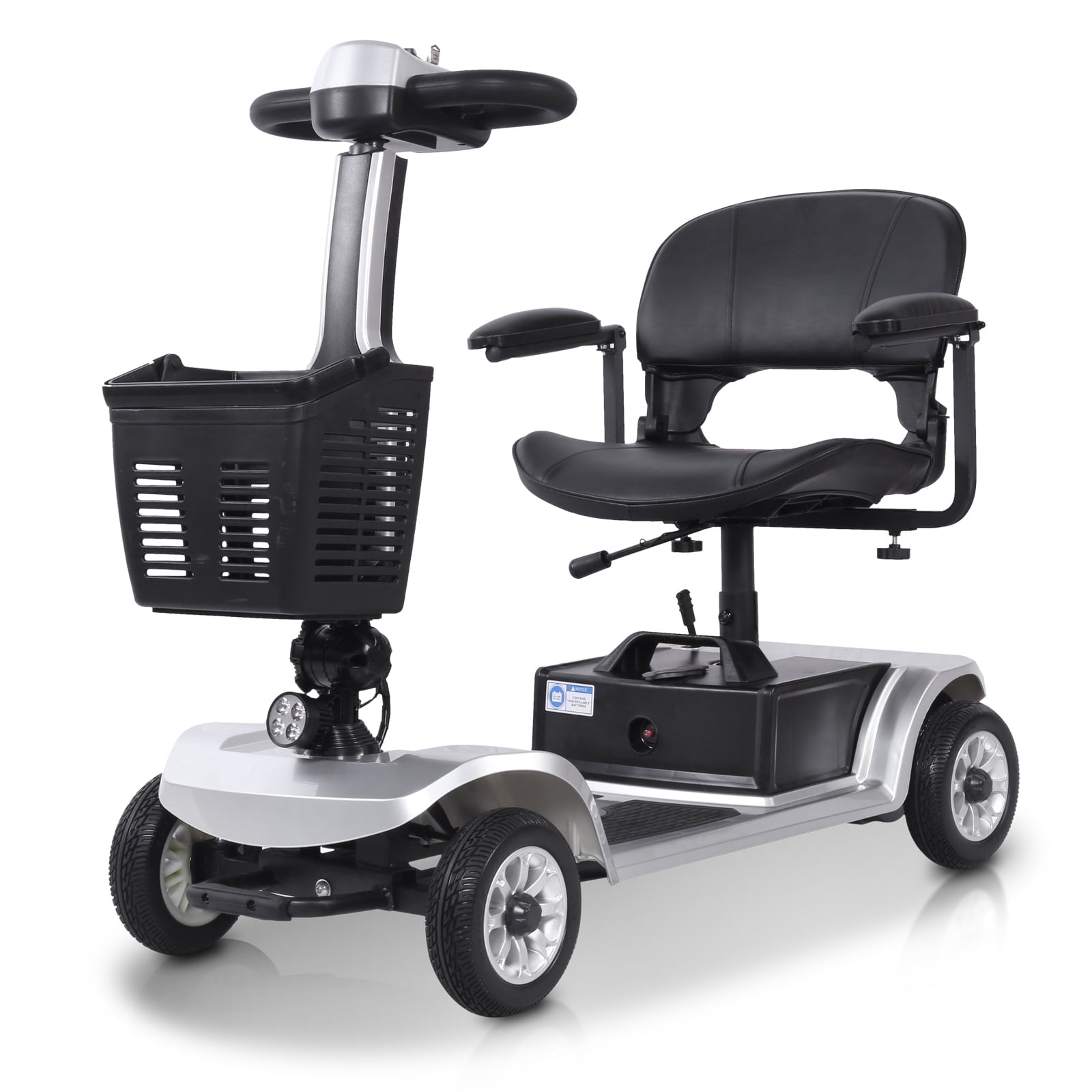 Electric Mobility Scooter, 4 Wheel Foldable Heavy-Duty Scooter for Adults & Seniors, 419 LB Capacity, 360° Swivel Seat, Storage Baskets, TSA Approved, for Indoor & Outdoor Travel