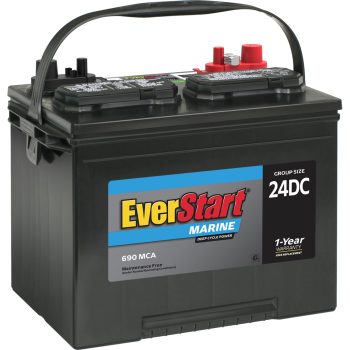 EverStart Lead Acid Marine & RV Deep Cycle Battery, Group Size 24DC, 12 Volt, 690 MCA