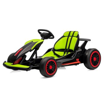 24V Drift Go Kart, 8.1 Mph High Speed Electric Racing Car with Dual 150W Motors, Outdoor Battery Powered Ride On Vehicle