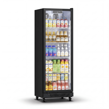 Yeego Commercial Beverage Refrigerator, 10.81 Cu.Ft Glass Door Drink Cooler with Adjustable Shelves, Auto-Defrost, 32-50F for Retail Store Restaurant Bar