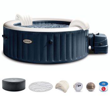 INTEX PureSpa Plus Bubble Massage Person Inflatable Hot Tub Spa w/ Jets