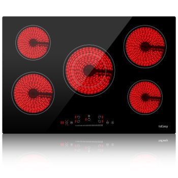 IsEasy 35.43" Electric Stove Top, 5 Burners, 8600W 220V Countertop