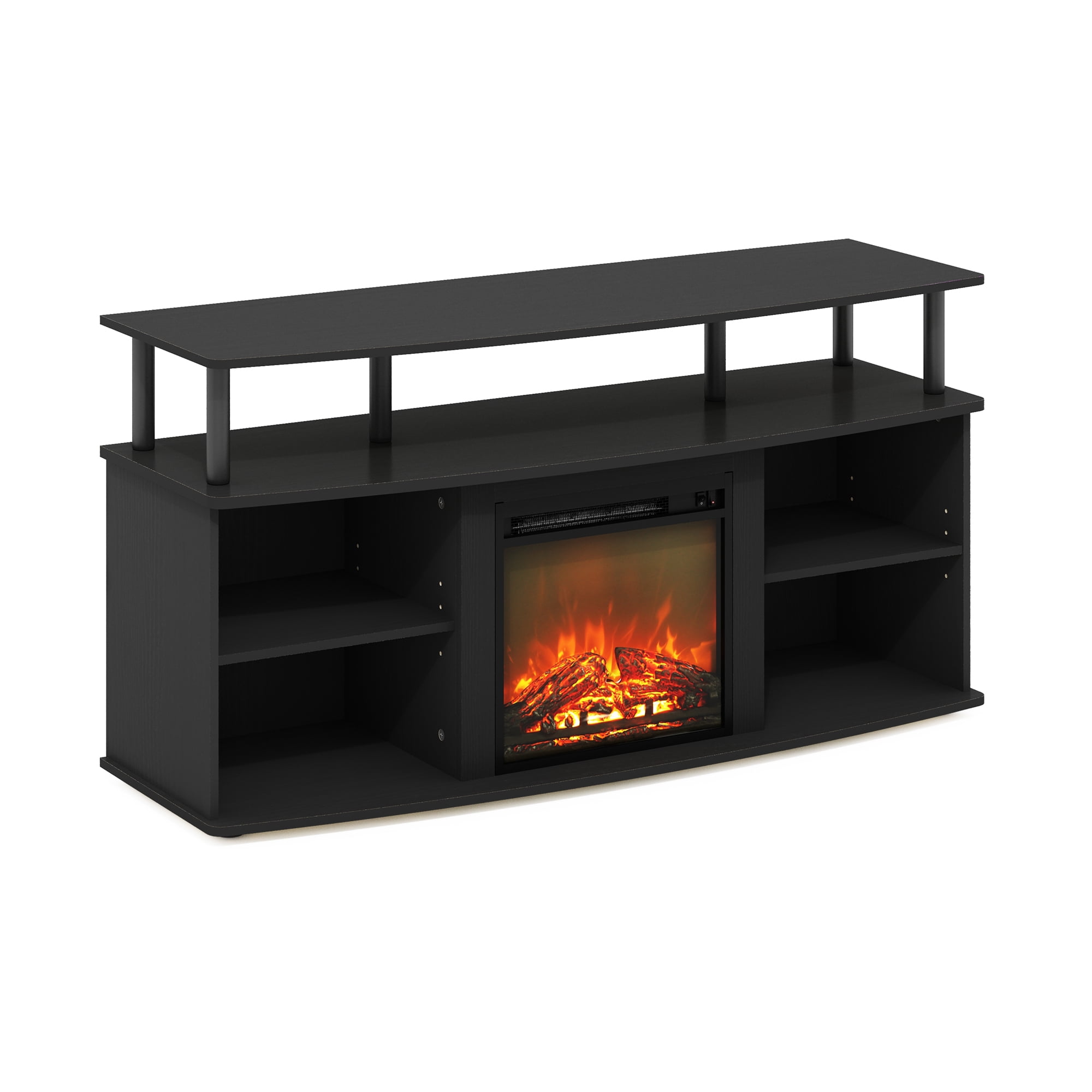 Furinno Jensen Open Shelving Storage Fireplace Entertainment Center for TV up to 55 Inch, Americano