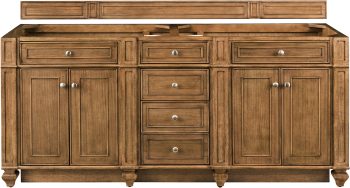 James Martin Vanities 157-V72-M-SBR Bristol 72" Free Standing Double Basin Hardwood Vanity