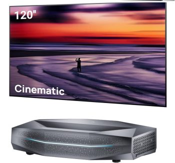 Aetherion Max 4K 3D ultra short throw projector & 120" Cinematic Screen Bundle