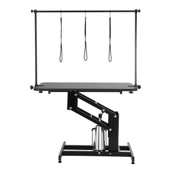 VEVOR 43" Hydraulic Pet Grooming Table, Heavy Duty Dog Grooming Arm for Medium/ Small Dogs, Height Adjustable Dog Grooming Station, Anti Slip Tabletop /Dog Grooming Station, Max Bearing 400LBS