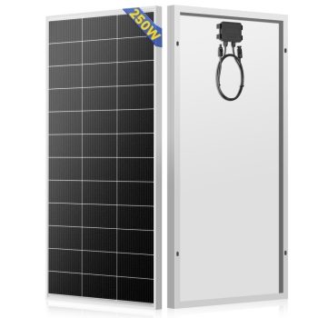 WERCHTAY 250W Monocrystalline Solar Panel, 18BB High Efficiency Solar Panel for RV, Camping, Marine, Home Backup & Off-Grid
