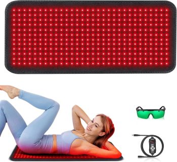 Red Light Therapy Mat for Relaxation,360 LED Red Light Therapy for Body 660nm/850nm Full Body Blanket, Adjustable Brightness and Timer, Great Gift for Elderly, Family, Fitness, Health Enthusiasts