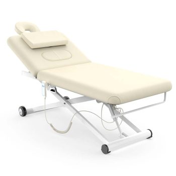 Electric Massage Table, Electric Lift Motor Height adjustable and Manual Backrest Adjustable Angle for Treatment/Medical Spa/Facial Bed/Beauty Bed/Massage Bed and More (White)