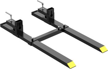 MROOBEST Pallet Forks 60 4000 Lbs Max Clamp On Tractor Bucket Forks Heavy Duty Front Loader Forks Fork Attachment for Skid Steer Loader Bucket