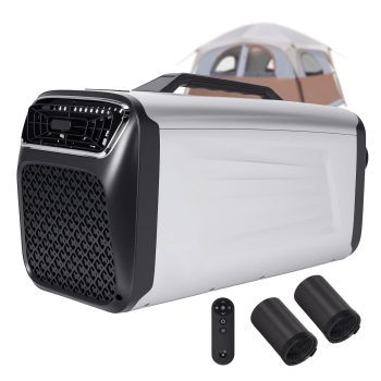 Fast Cooling Portable Camping Air Conditioner, Outdoor AC for Van and Car Cooling, 400W Quiet Operation, Gray