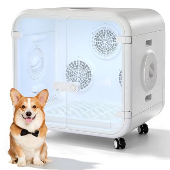 Hemoton Pet Dryer Box for Cats and Dogs, 150L Extra-Large Quiet Grooming Drying Room, 360 Airflow, 79113F Adjustable Temperature,Quiet Pet Grooming Blower for Cats & Dogs up to 55 lbs