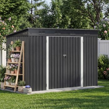 Dextrus 9 x 4 FT Metal Outdoor Storage Shed, Heavy Duty Tool Shed with Lockable Doors & Air Vent for Backyard Patio