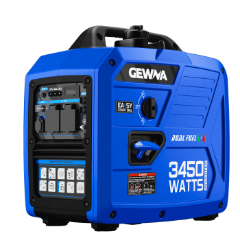 Gewna 3450-Watt Portable Inverter Generator ( Duel Fuel Powered),Super Quiet, Lightweight Design for Home Backup & RV, Long Run Time,Blue