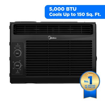 Midea 5,000 BTU Mechanical Window Air Conditioner, Covers Up to 150 Sq. Ft., Easy Installation, Black, Model MAW05M1WBL