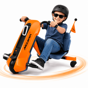McLaren Licensed 24V Ride on Car Toys,Drift Kart for Kids, 6.5 MPH Max,360 Spin Electric Go Kart for Age 3+, Orange