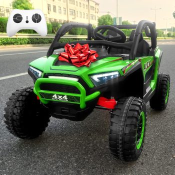 24V 2 Seater Ride on Toys UTV for Kids w/Parent Remote Control, 4WD 7AH Kids Battery Powered Vehicles, Bluetooth Spring Suspension, Storage for Gift