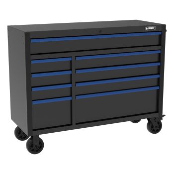 HART 52-Inch 9-Drawer Heavy-Duty Steel Tool Cabinet, Locking Rolling Garage Storage