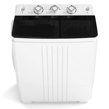 Costway Twin Tub Portable Washing Machine with Drain Pump Timer Control Dorm & RV's Black