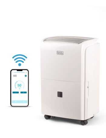 BLACK+DECKER 50 pt 4500 Sq Ft Whole House Dehumidifier in White - Energy Efficient, Built-in Pump