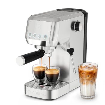 CASABREWS 3700 Essential Espresso Machine, 20 Bar Coffee Maker with PID Temperature Control, Pre-Infusion, Steam Wand & Stainless Steel Design.