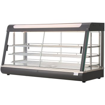 KFFKFF 3-Tier Commercial Food Warmer Display, 1600W Food Display Cabinet with LED Lighting, Top Storage, Adjustable Shelves, 86~185 Steam Heating, 190Qt/180L Capacity for Burgers, Pizza, Bread