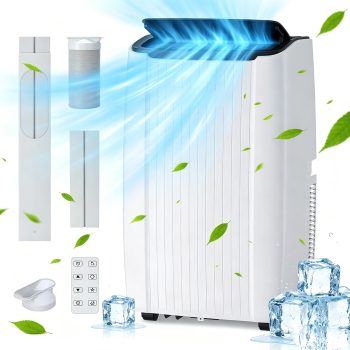 14,000 BTU Portable Air Conditioner, 3-in-1 AC (Cool/Fan/Dehumidifier) - 48 dB Quiet Sleep Mode - Remote Control & 24H Timer - Cools Up to 750 Sq Ft - Window Kit Included,White- US Standard