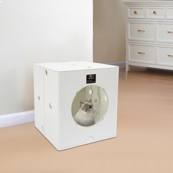 Automatic Foldable Pet Dryer Box, 88L Cat Dryer Box for Cats & Small Dogs, 800W 360 Airflow Pet Hair Drying Box with Adjustable Temp, Timer, 3 Speeds, Quiet Operation & Safety Lock
