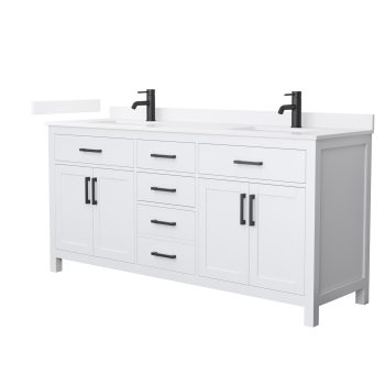 Wyndham Collection WCG242472DWBWQUNSMXX Beckett 72" Free Standing Double Basin Vanity Set