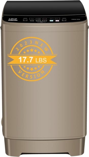 17.7 lbs Full Automatic Washing Machine with LED Display Compact Washing Machine with Drain Dump, 10 Wash Programs and 8 Water Levels Ideal for Dorms, Apartments