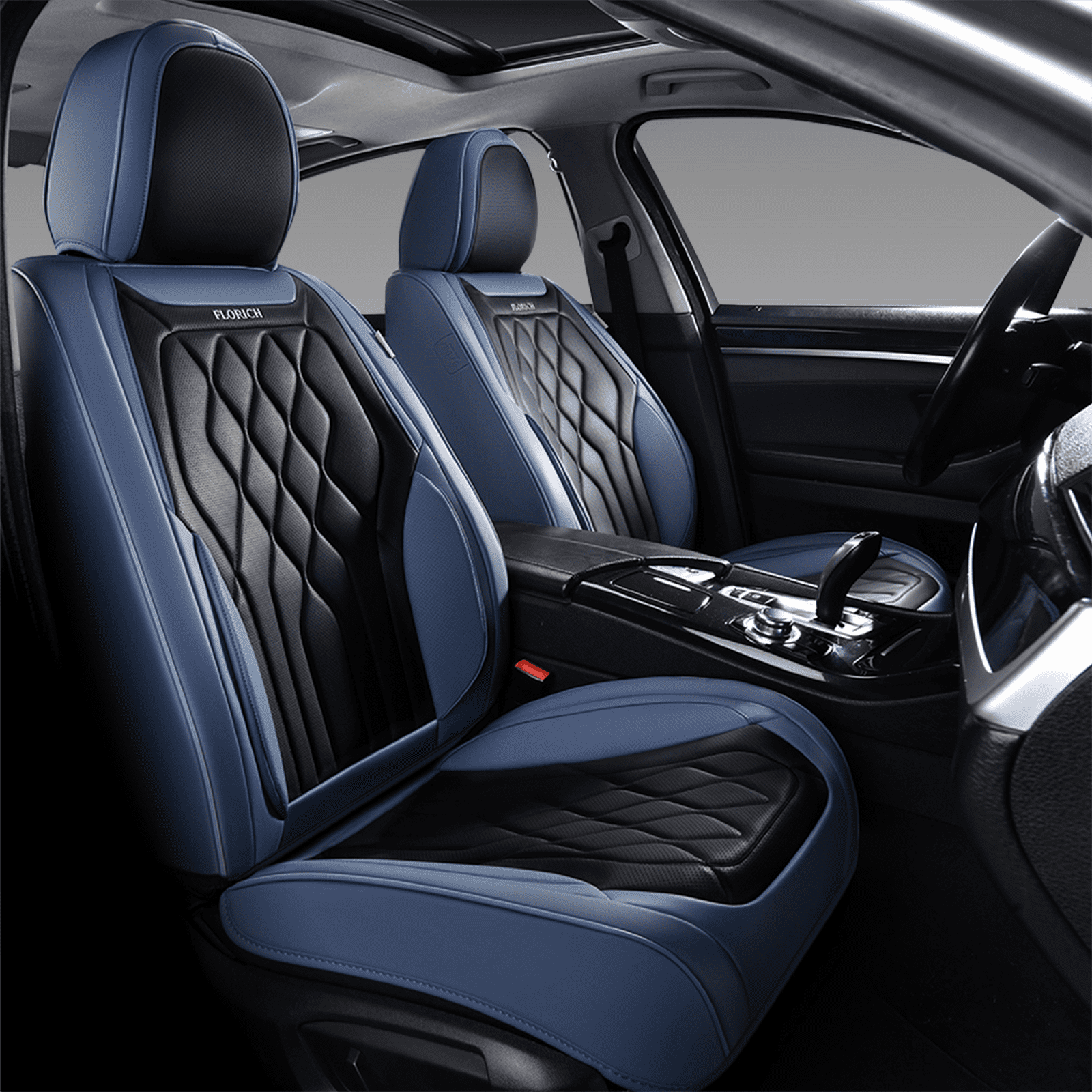 FLORICH Universal Car Seat Covers, Waterproof Faux Leather Seat Protectors, Automotive Interior Cushions Fit for Most Cars SUV Trucks
