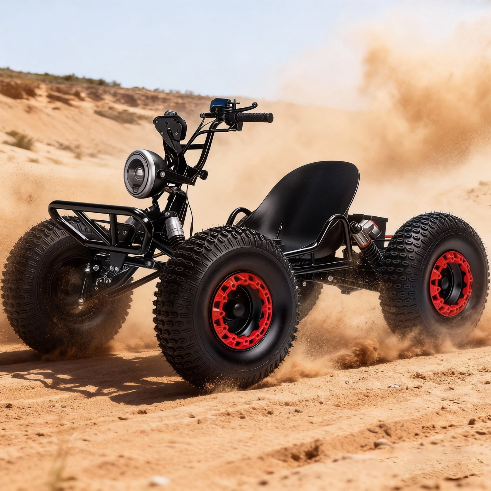 STICCIO Electric Go Kart, 1500W 25 MPH Off-Road Buggy, 3-Speed Limit Shaft Drive for Teens Adults