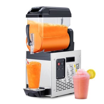 Garvee Commercial Slushy Machine 12L Single Tank Frozen Drink Maker 500W Stainless Steel Margarita Smoothie Slushie Maker Bar Restaurant Black