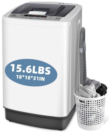 Adnoom Portable Washing Machine, 15.6lbs Dryer & Washer Combo, 10 Programs 8 Water Level Fully Automatic Washing Machine for Dorm, Apartments, Home