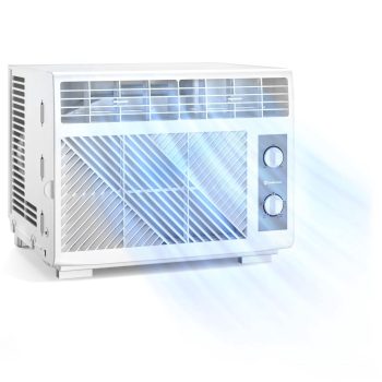 Comfort Zone 5,000 BTU Window-Mounted Room Air Conditioner with 2 Fan Speeds & Washable Filter, Cools up to 150 sq. ft., White