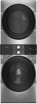 Whirlpool Smart Front Load Laundry Tower 4.5 Cu. Ft. Washer and 7.4 Cu. Ft. Electric Dryer with UV Clean Technology.