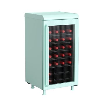 Frigidaire 27 Bottle/ 117 Can Retro Wine Cooler with Built-in Bar Top, 3.1 Cu. ft. Beverage Refrigerator with Tempered Glass Door