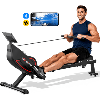 Winfita Magnetic Rower, 32 Resistance Levels, Alloy Steel Rowing Machine for Home Gym, 350lb Capacity