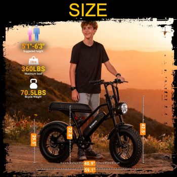 ESKUTE Electric Bike for Adults – 750W Motor 48V 13Ah Battery, 20MPH, 16"x4.0" Fat Tire E-Moped, 7-Speed, Up to 60 Miles, E-Bike for Adul UL2849