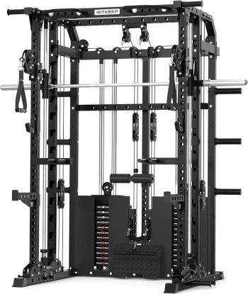 RitKeep ANVIL S1 Smith Machine with 310LB Weight Stacks & LAT Pulldown for Home Gym,11-in-1 Multi-Functional Trainer with Dual-Drive Pulley, 2200LB Capacity and 10+ Attachments for Strength Training