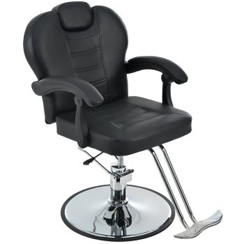 EUROCO 500LBS Barber Chair, Heavy Duty Salon Chair for Hair Stylist, Height Adjustable Hydraulic Hair Reclining Salon Chair, 360° Rotation, Multi-Function Shampoo Chair for Salon Barbershop