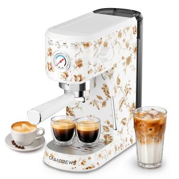 CASABREWS CM5418 Espresso Machine, 20-Bar Coffee Maker with PID Temperature Control, Pressure Gauge, Pre-Infusion, Steam Wand & Stainless Steel Design, .