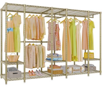 VIPEK Extra Large Portable Closet Rack Bedroom Armoire Freestanding Wardrobe Closet, Heavy Duty Clothes Rack Multi-Functional Metal Clothing Rack for Hanging Clothes, Max Load 1300lbs