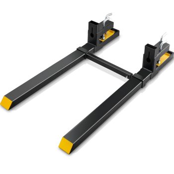 VEVOR Pallet Forks, 2000 lbs Clamp on Pallet Forks, 43" Total Length Heavy Duty Pallet Forks with Adjustable Stabilizer bar, Tractor Bucket Forks for Tractor Attachments, Skid Steer, Loader Bucket