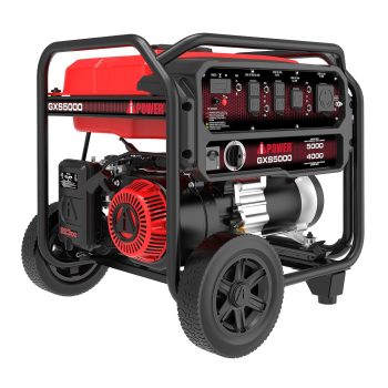 A-iPower 5000 Watts Gas Powered Portable Generator with CO Sensor, RV Outlet, Wheel & Handle kits